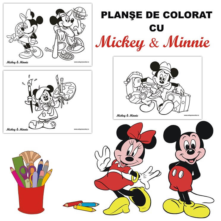 person Look back Go up Planse de Colorat Mickey Mouse - Materiale Didactice | Eduprescolar.ro